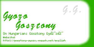 gyozo gosztony business card